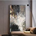 Cielo Modern Black and White Abstract Wall Art (Single)